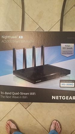 NETGEAR Nighthawk X8 AC5000 Tri-band WiFi Router, Gigabih Ethernet, MU-MIMO, Compatible with Amazon Echo/Alexa (R8300)