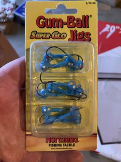 Northland Tackle Gum-Ball JIG / 1.5" / 3/16 OZ - #1/0 HK / 12 Pack/Super-GLO Blue Wonder