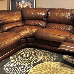 Brown Leather Sectional Sofa