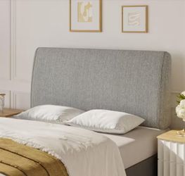 Gray Full Ergonomic Upholstered Foam Headboard Adjustable Headboard