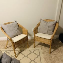 2 Wicker Arm Chairs