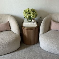 West Elm Boucle Accent Chairs Set of two