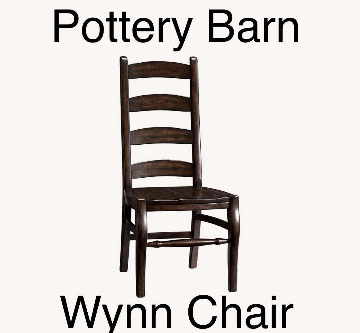 3 For $200 — Pottery Barn Wynn Ladder back Dining Chairs - Tuscan Chestnut