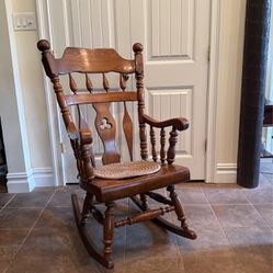 Large Vintage Wooden Rocking Chair 