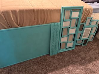 Blue themed room frames and wall decor