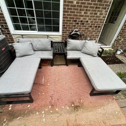 5 Piece Outdoor Couch Set With Cover 