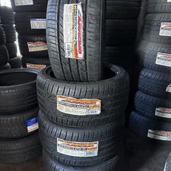 SET OF FOUR NEW TIRES 265/35/18 ARROYO GRANDSPORT A/S INCLUDING MOUNT AND BALANCE, ASK FOR SIZES AND BRANDS