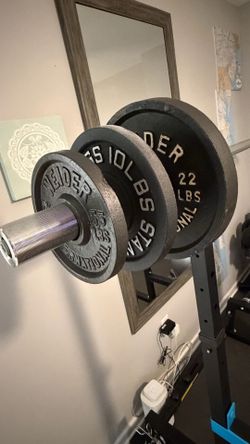 Weight Plates and Barbell