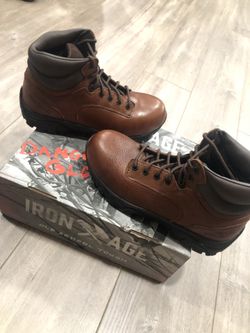 Iron Age boots size 9 wide NEW steel Toe Espanol/English