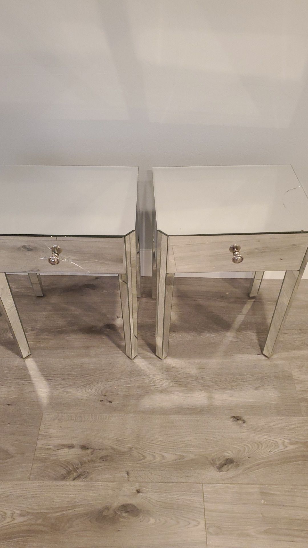 Two accent tables (FREE). Glass needs to be repaired/replaced.