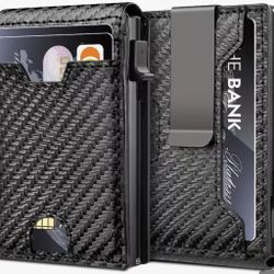 Carbon Fiber Style Wallet, Connects To Phone