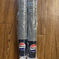 New 100 Pepsi 16 Oz Disposable Cups 