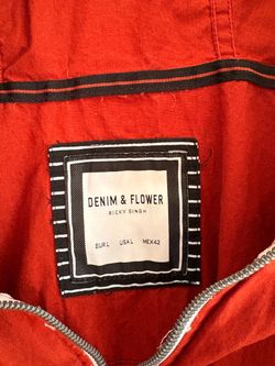 Denim & Flower by Ricky Singh Red Shirt Size L
