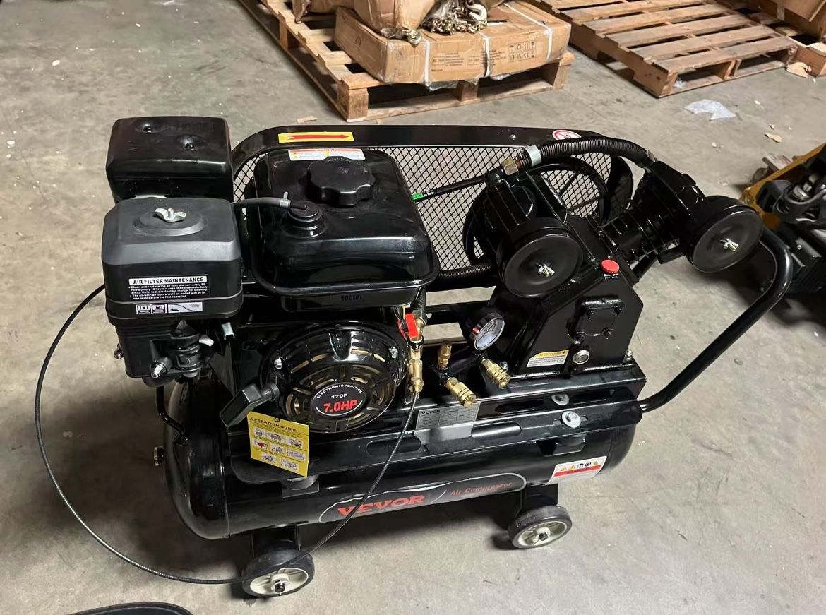 VEVOR 7HP Gas Powered Air Compressor, 13.2 Gallon Horizontal Air Compressor Tank, 9CFM@115PSI Gas Driven Piston Pump Air Compressed System with 115PSI