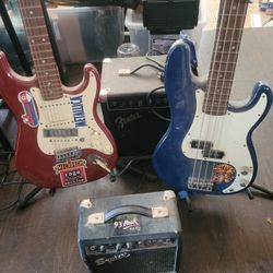 Both Fender. One Bass One Guitar 