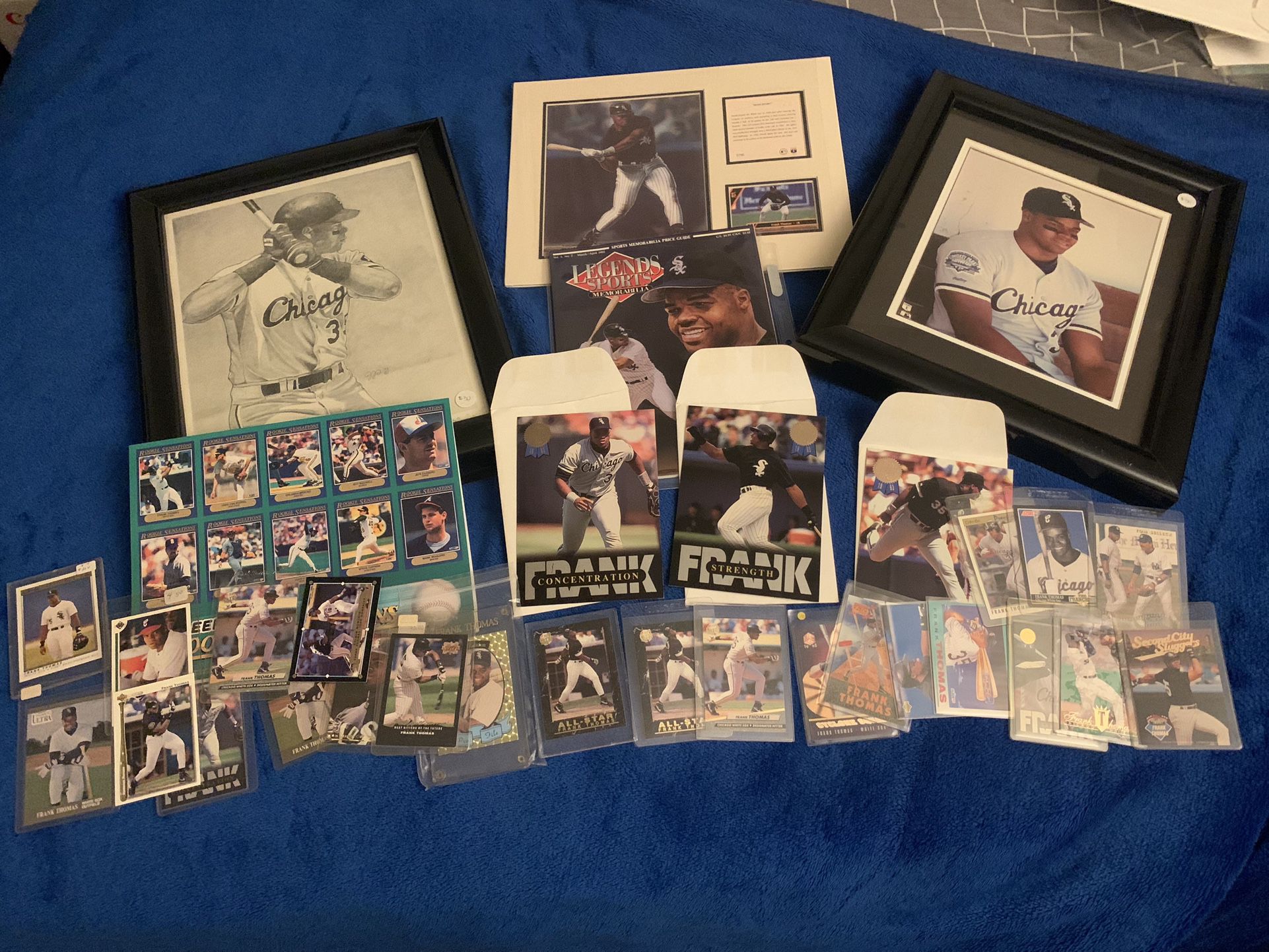 Huge Frank Thomas Collection Sports Baseball Cards Frame Photo Lithograph Insert Lot 