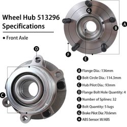 Wheel Hub Front Pair With Bearings