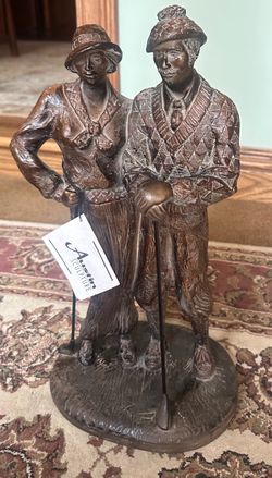 Austin 1997 Bronze Golfer Couple Sculpture