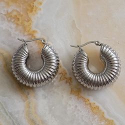 Jewelry Silver Tarnish Resistant Chunky Earrings