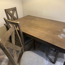 Table four chairs and bench