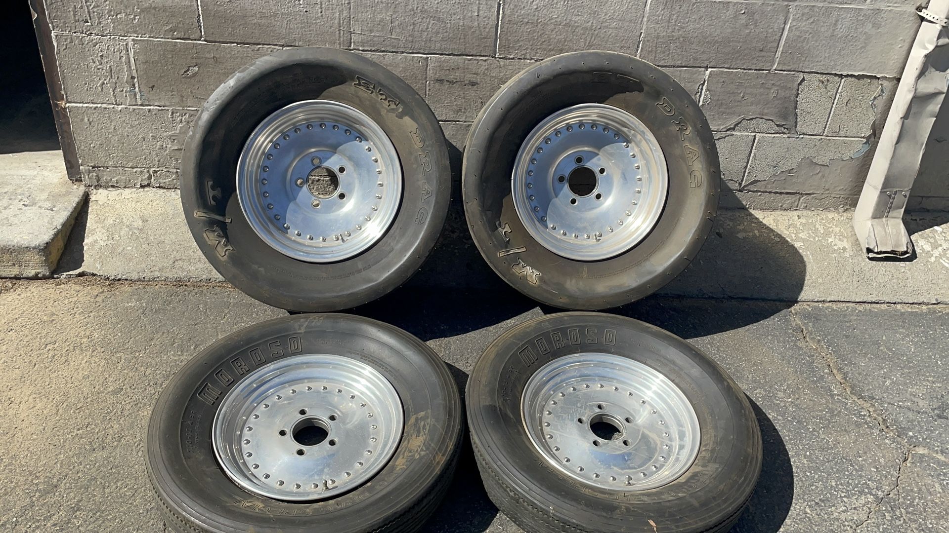 Centerline Autodrag staggered aluminum wheels 5 on 4.75 lugs 15x7 and 15x4 pizza cutters