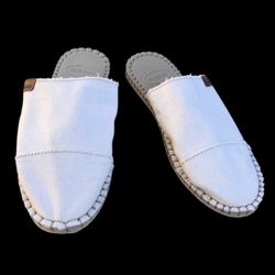 Havaianas Women's Ivory Canvas Espadrille Mules, 7