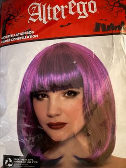 Purple and blue fun wig