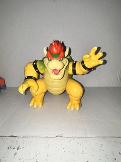 Super Mario Bros Bowser Action Figure- Red Light Up Fire Breathing Mouth