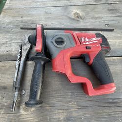 Milwaukee M12 Fuel Rotary Hammer Drill And 2 Bits (tool Only)
