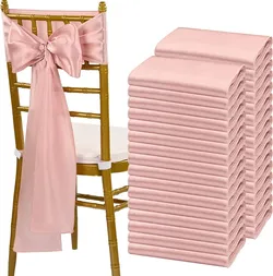 fani Rose Gold Satin Chair Straps Bows,120 PCS 7x108 Inch,Chair Sash
Chair Sashes,Universal Chair Cover,Wedding,Birthday,Party,Celebration,Decoration