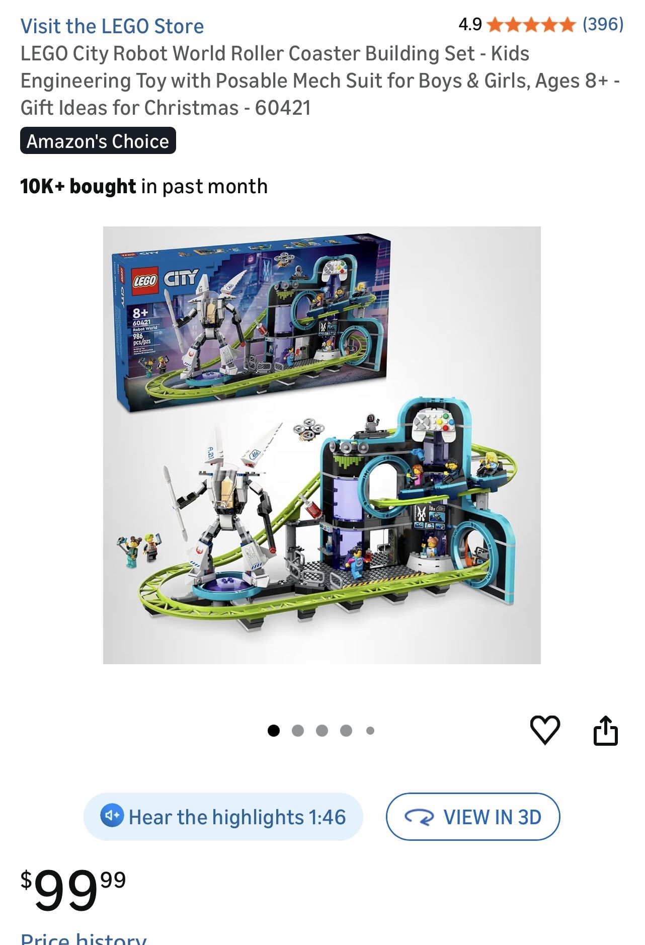 BRAND NEW - LEGO City Robot World Roller Coaster Building Set