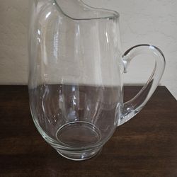 13" Clear Heavy Pitcher, new, giftable $10.00