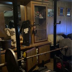 Squat rack and bench