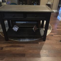 Signature Design By Ashley Tyler Creek Modern Farmhouse Table,Brown & Black, NEW
