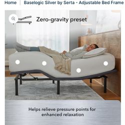SERTA Full Size Adjustable Bed and Mattress