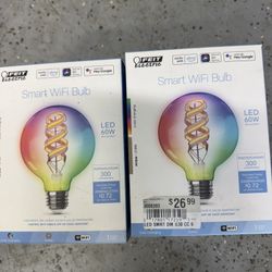 Feit Electric Smart WiFi Bulb 60 watt. $10 Takes Both. Must Pickup