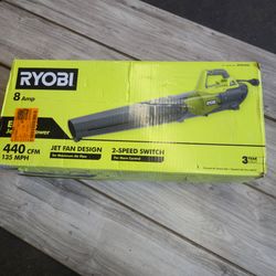 Ryobi 135 MPH 440 CFM 8 Amp Corded Electric Jet Fan Leaf Blower