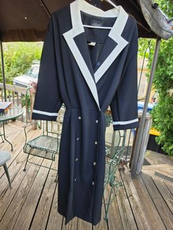 Navy dress by Alexa, double breasted, size 24