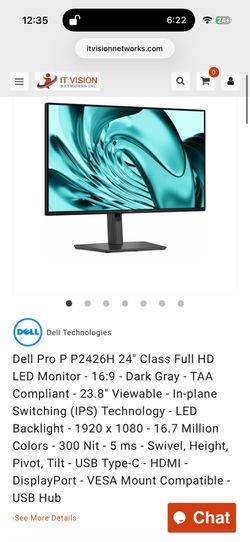 2 Dell  Monitors  DELL-P2426H New