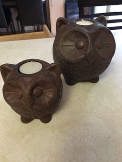 Owl candleholders