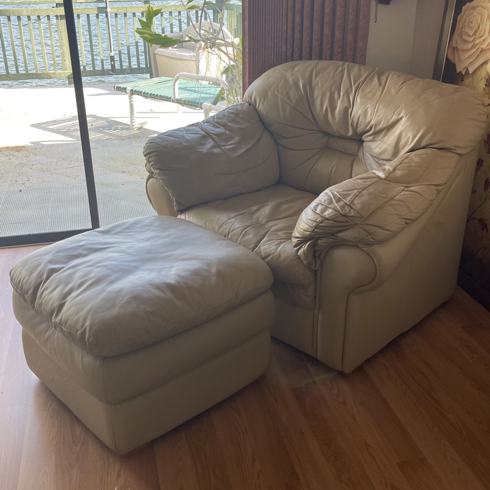 Leather Chair And Ottoman 