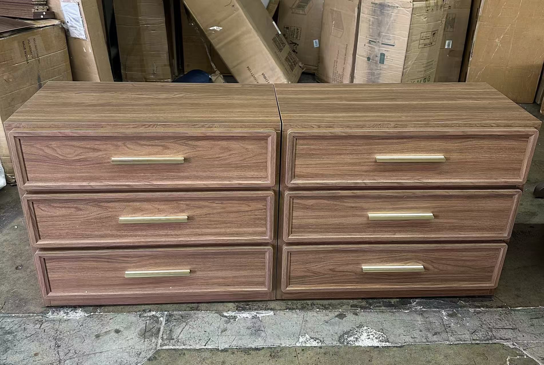  New assembled Night Stand Set 2 Oversized Extra Large Nightstands Set of 2 Tall Bedside Side Table with 3 Drawers Storage Modern End Tables Wide Nigh