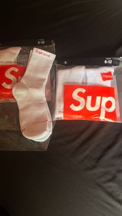 white supreme socks
