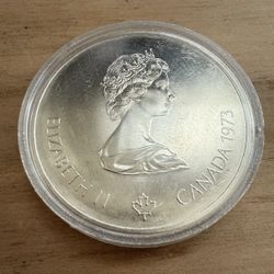 1973 Canada 10 Dollars 92.5% Silver 1976 Montreal Olympics RCM 1.44oz ASW KM#87