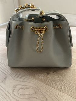 Baby blue handbag