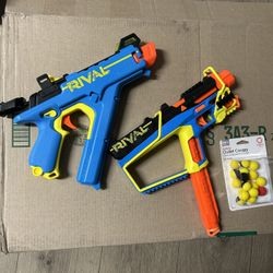 Nerf Rival Blasters With 18 Rival Rounds Lightly Used 