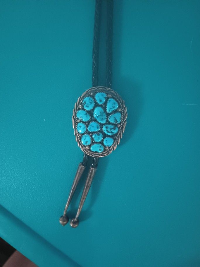 Antique Navajo Turquoise Bolo