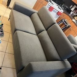 2 Piece Grey Couch And Chair 