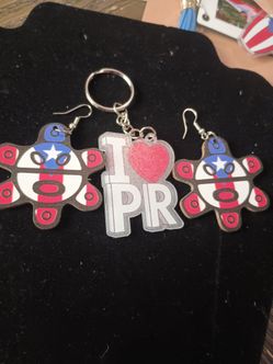 Earrings with key chain
