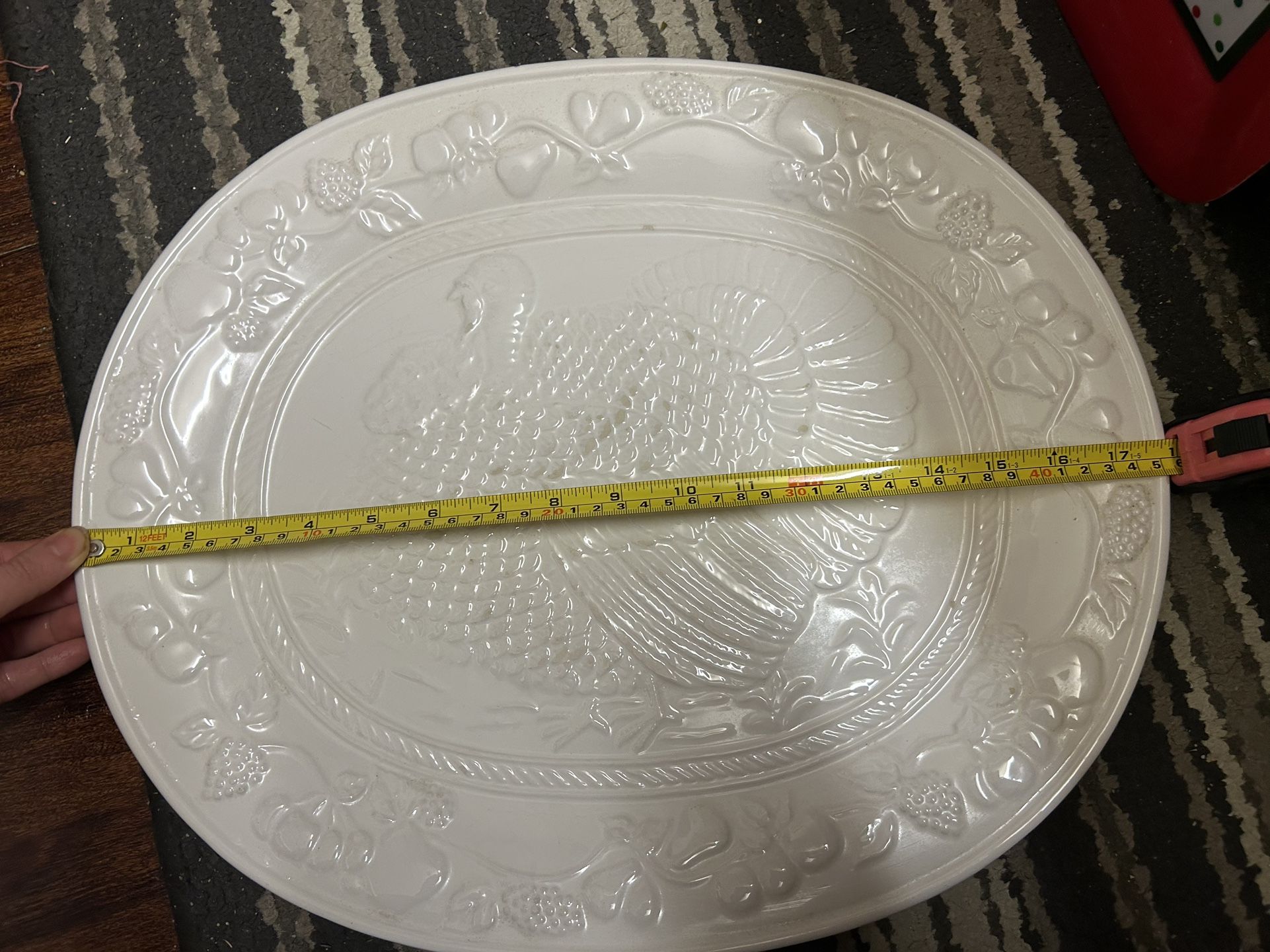 Big Ceramic Turkey Plate